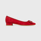 Bridgette Shoe in Red Suede