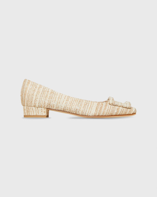 Buckle Shoe in Raffia Textured Tweed