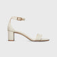 Ankle-Wrap Block Heel in Natural Raffia