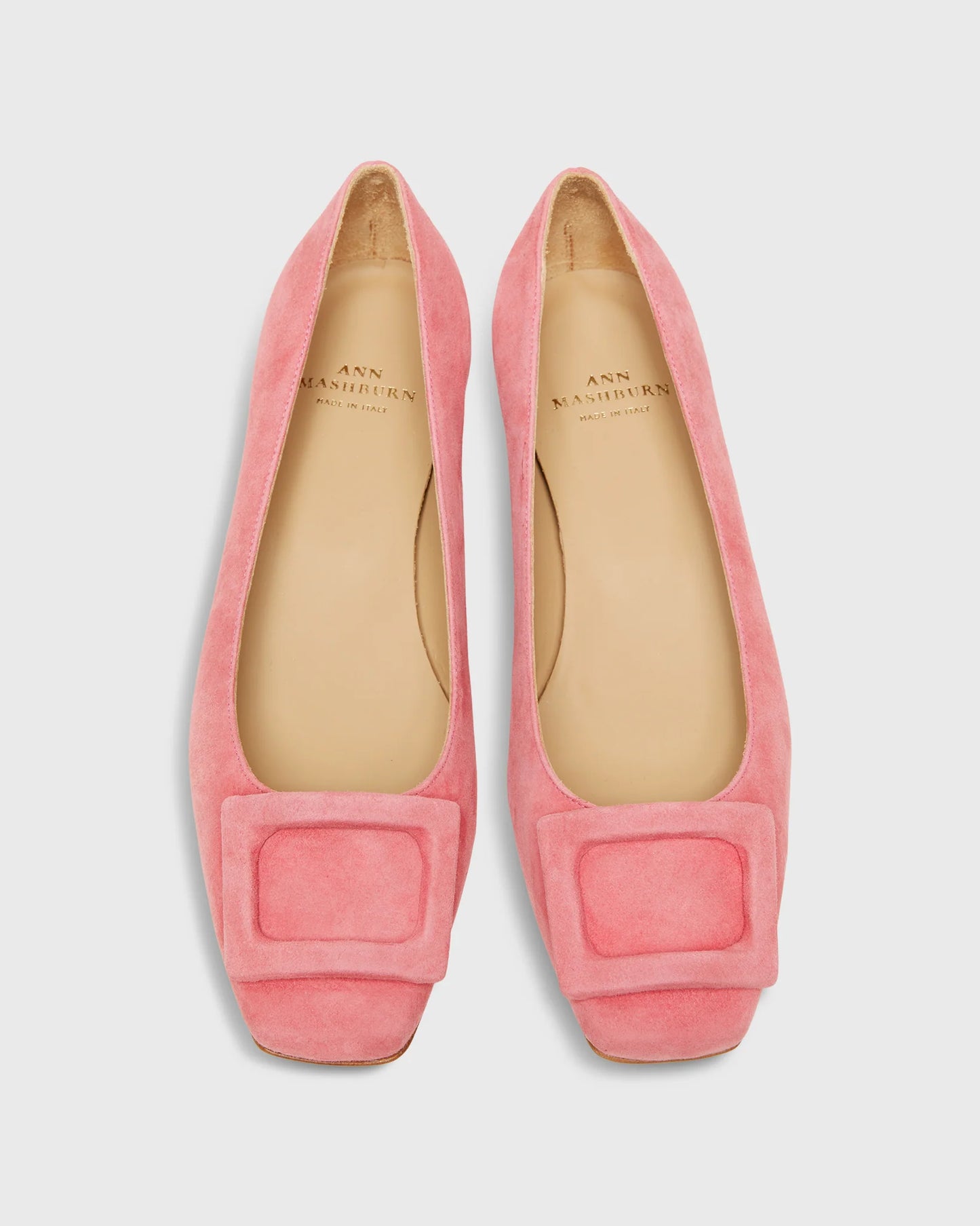 Buckle Shoe in Peony Suede