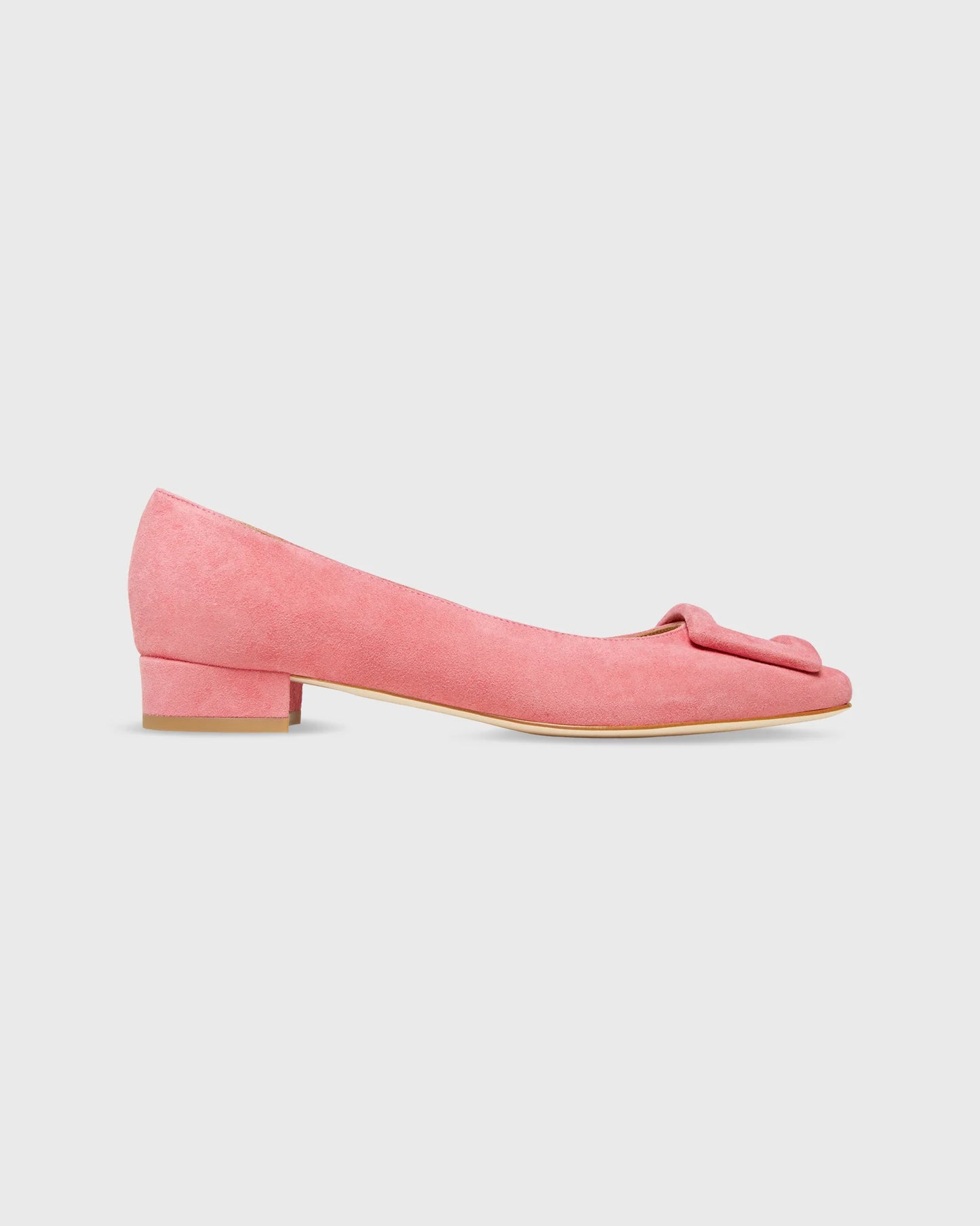 Buckle Shoe in Peony Suede