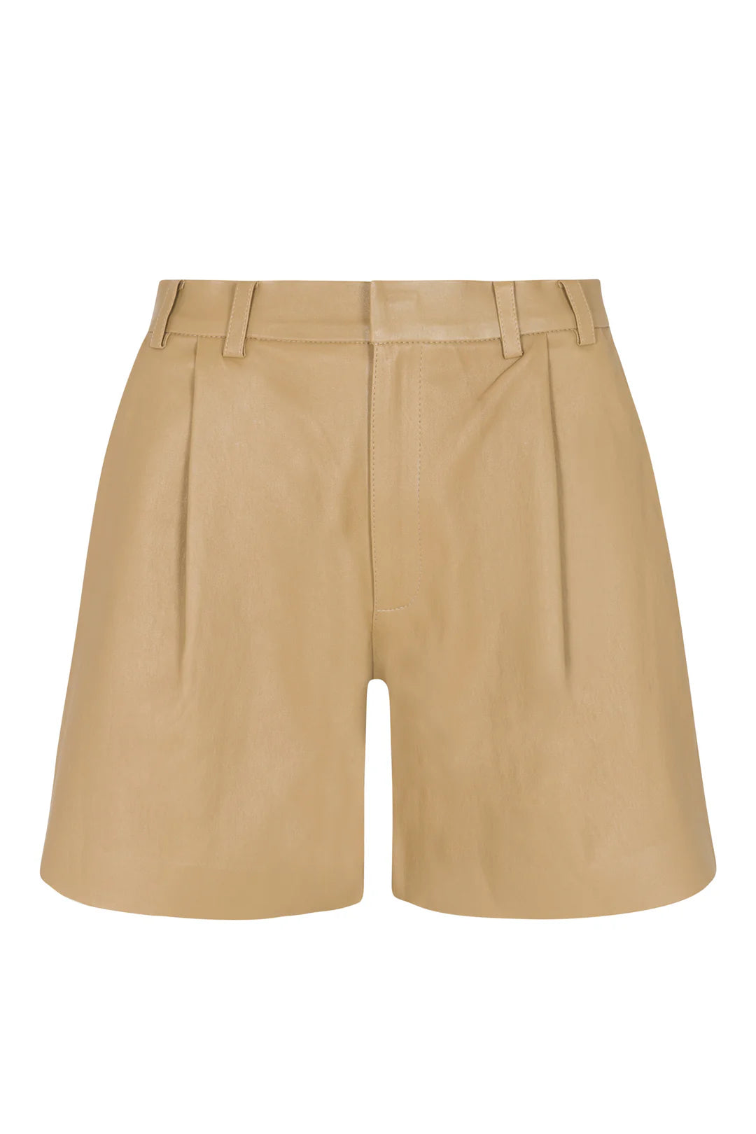 SPRWMN Khaki Leather Trouser Shorts