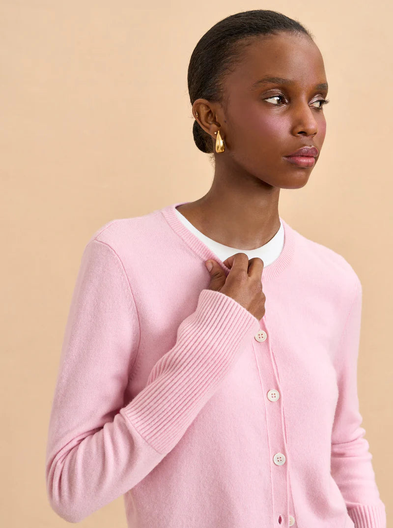 Solid Lean Lines Cardigan-Blush