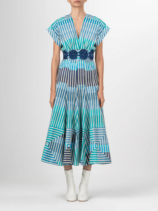 Silvia Tcherassi Adila Dress Infinite Blue Stripes