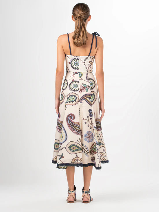 Silvia Tcherassi Dalil Dress Blue Green Paisley