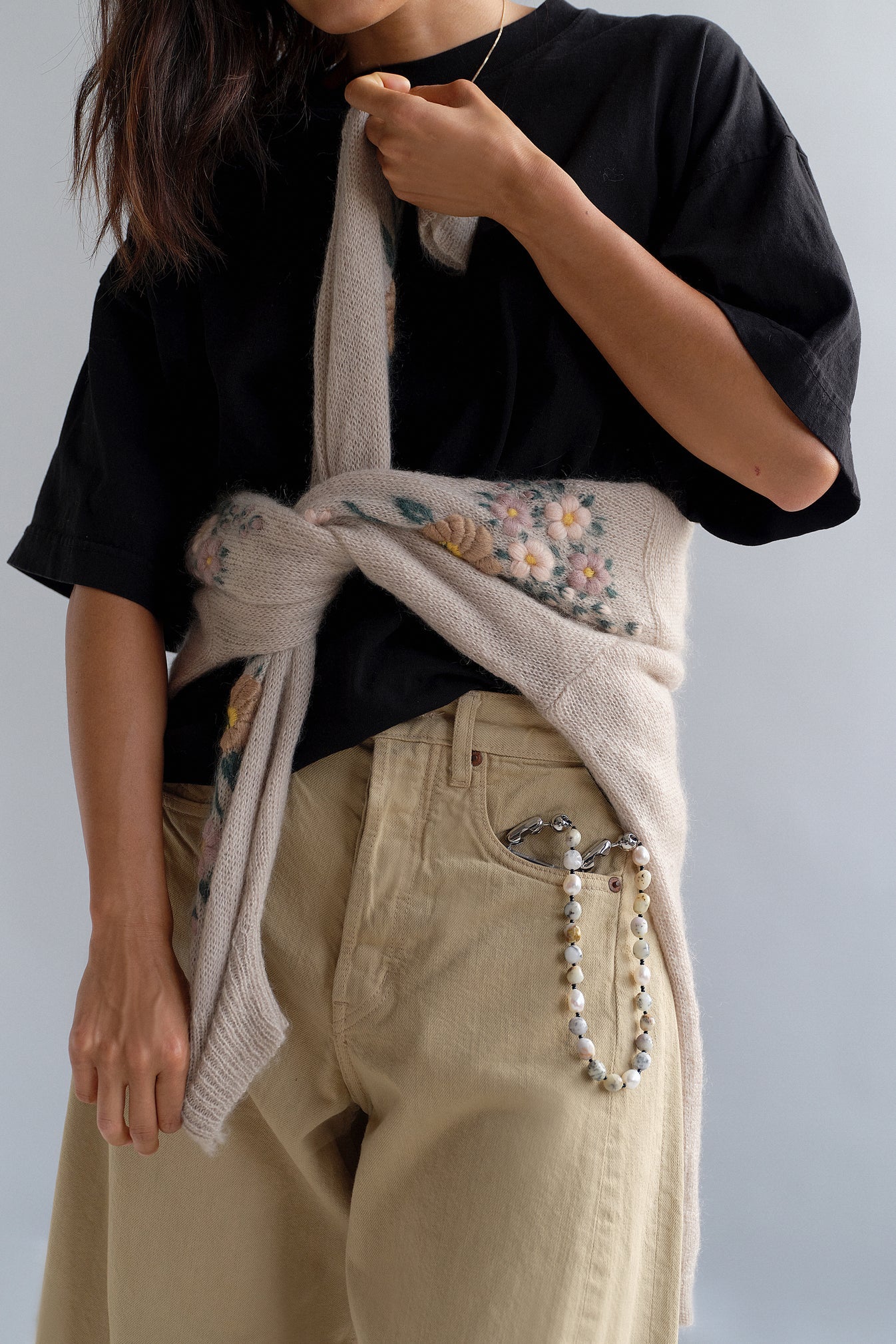 Stone Pearl Wristlet