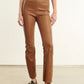 SPRWMN Leather Ankle Flares in Walnut with Princess Seams