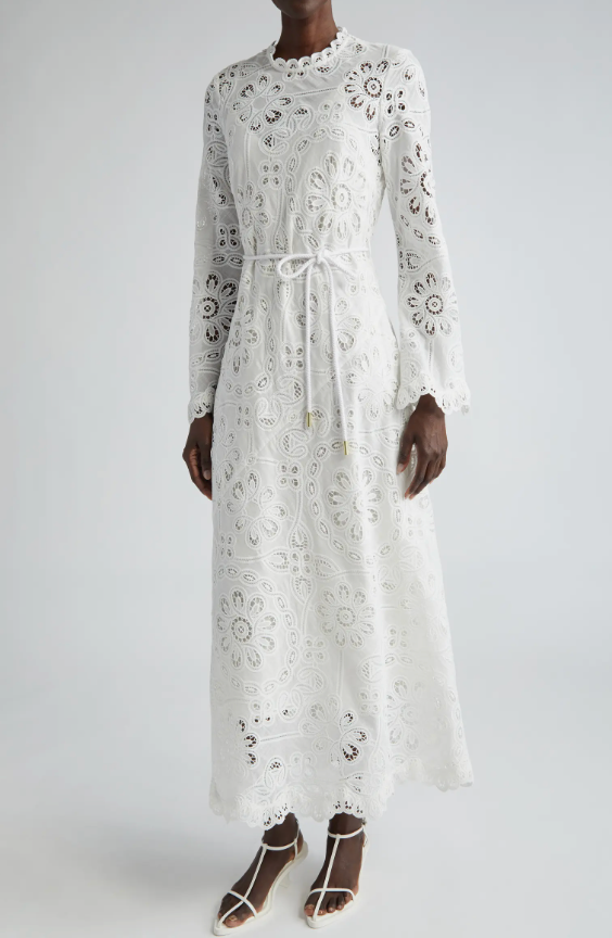 Ottie Lace Embroidered Maxi Dress