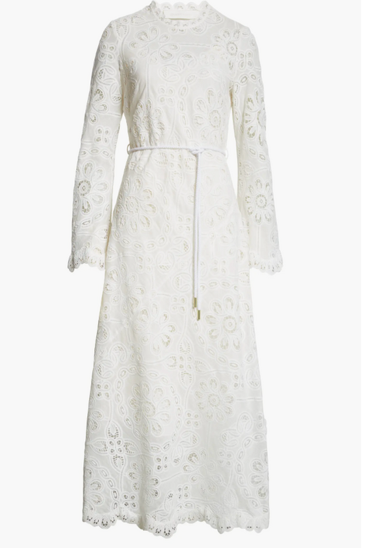 Ottie Lace Embroidered Maxi Dress