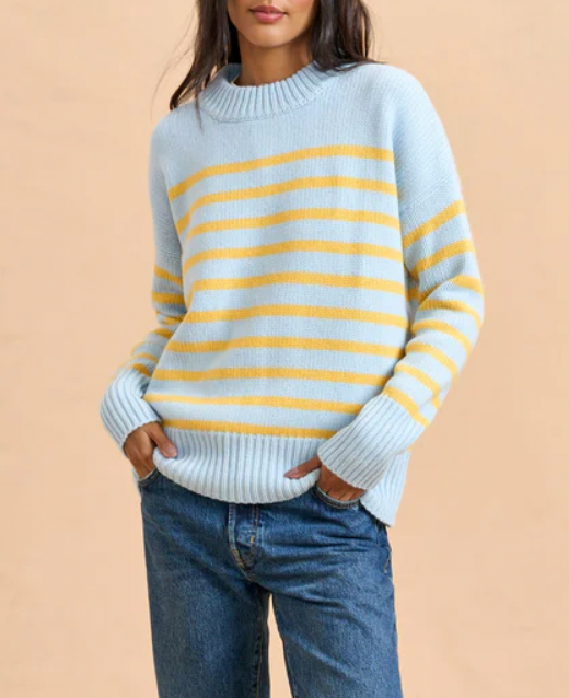 Marin Sweater - Lt. Blue/Goldenrod