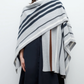Striped Wrap Poncho