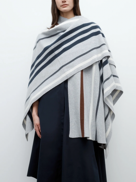 Striped Wrap Poncho