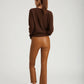 Leather Ankle Flares in Walnut