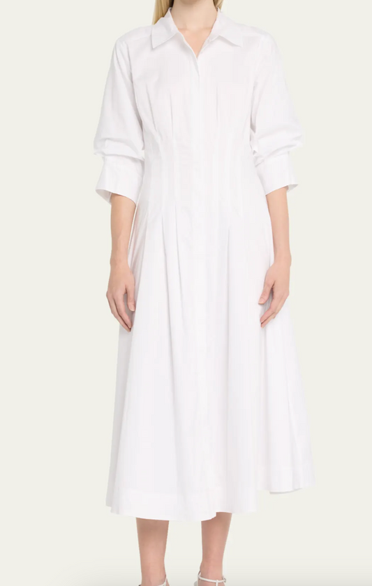 Simkhai Jazz Core Cotton Poplin Pintuck Midi Dress