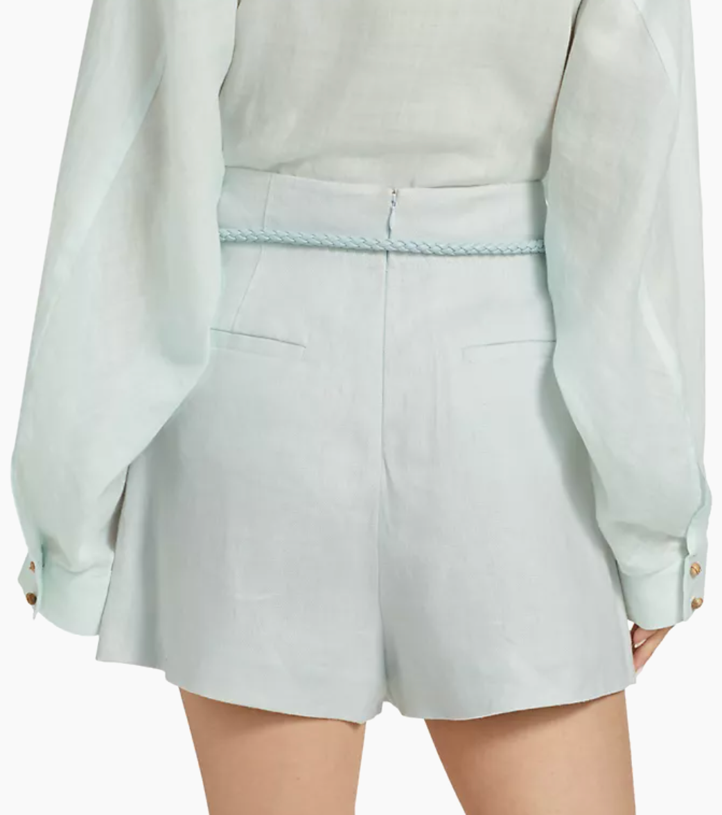 Linen Tie-Waist High-Rise Shorts