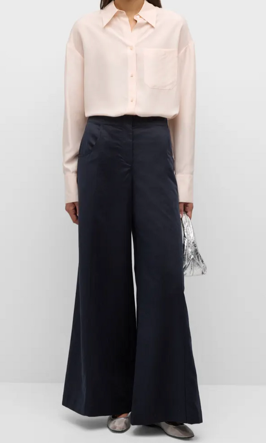 Demie Wide-Leg Cotton Linen Pants