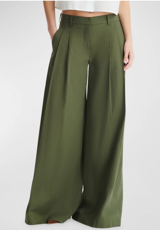 Didi Stretch Cotton Wide-Leg Pants