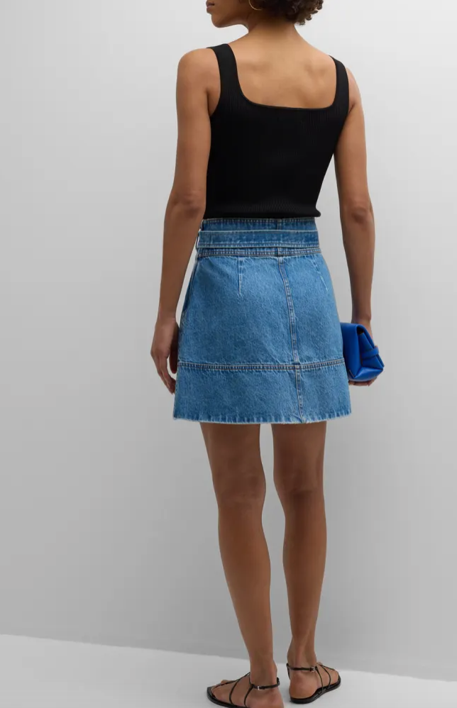 Courtney Belted Denim Mini Skirt