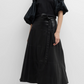 Hudson Vegan Leather Midi Skirt Black