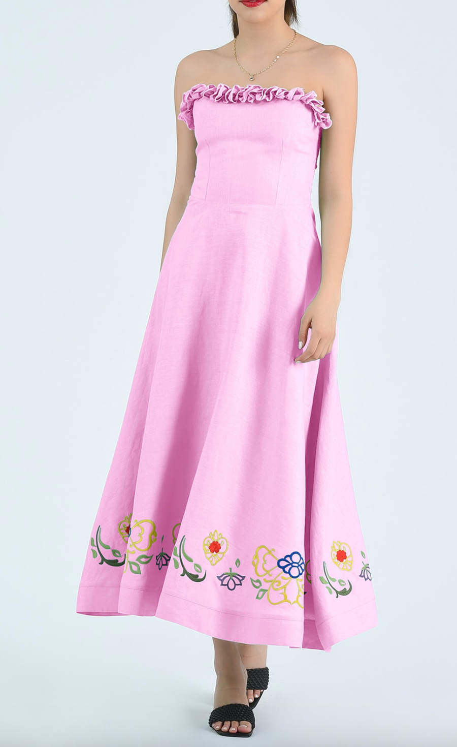 Fanm Mon Bulut Midi Dress Fondant Pink