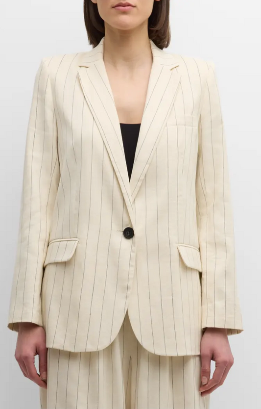 Tilia Striped Single-Button Blazer