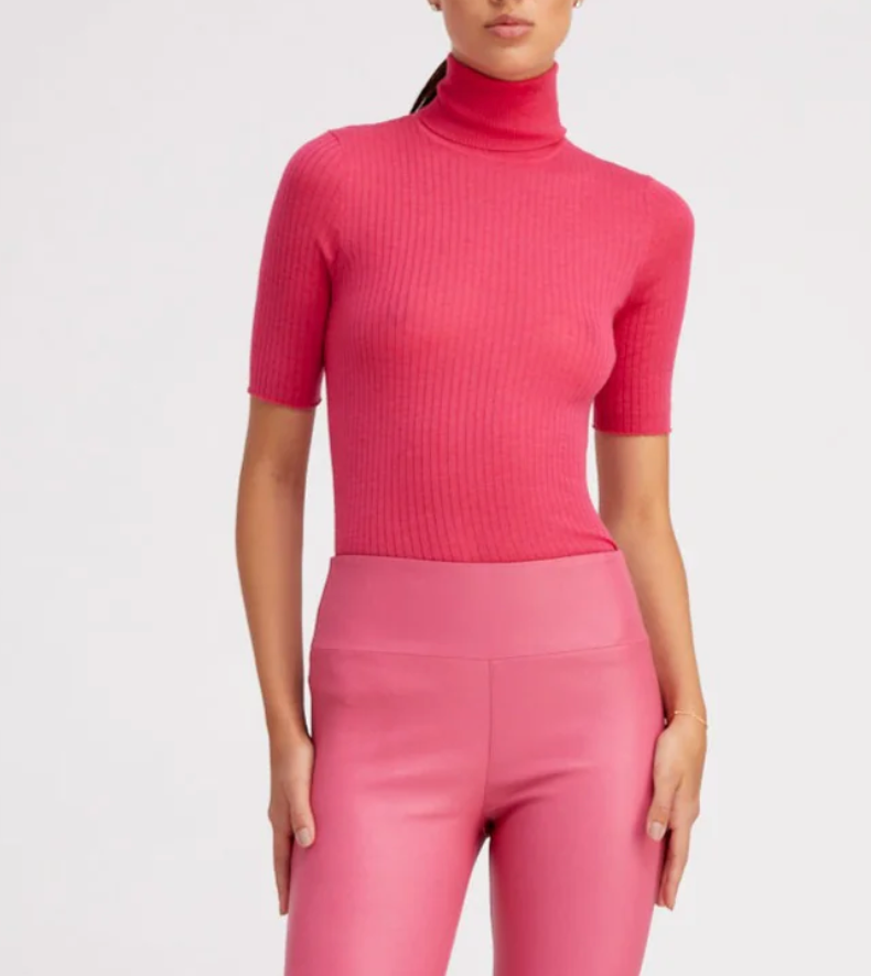 Hot Pink Cashmere Turtle Neck