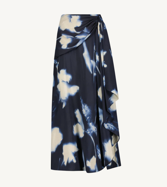 Abstract Floral Cascade Skirt
