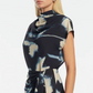 Abstract Floral Draped Top - The Lake Forest Shop