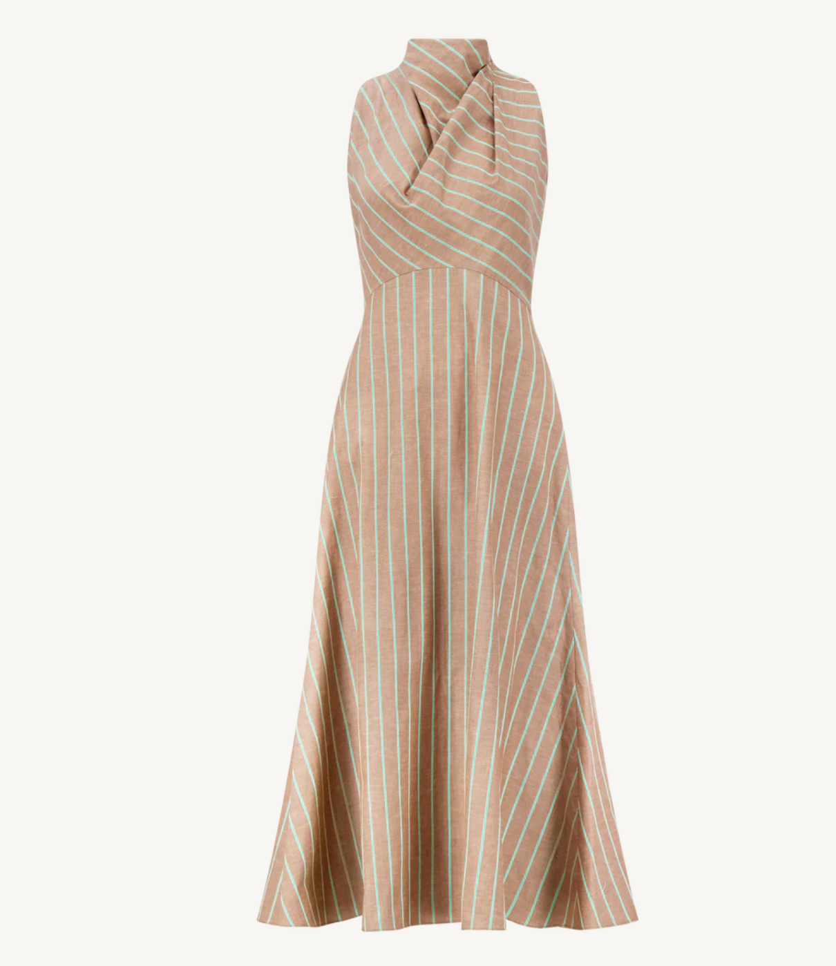 Striped Heathered Draped Halter Dress - The Lake Forest Shop