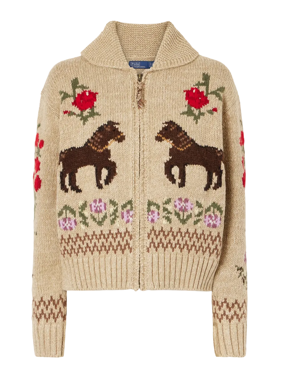 Crew Neck Cardigan Sweater