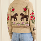 Crew Neck Cardigan Sweater
