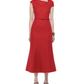 Asymetric Collar Midi Dress
