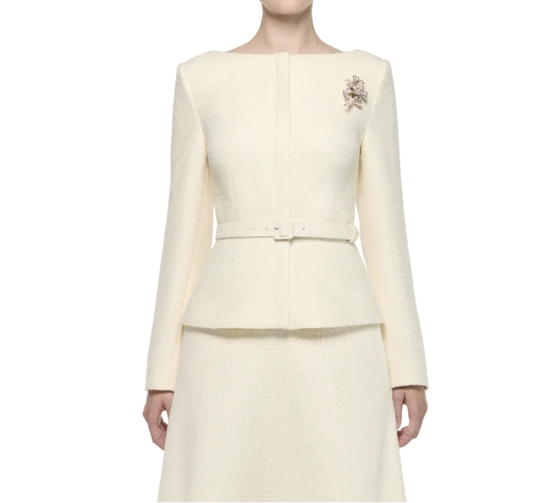 Jacket w/Flower Brooch