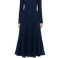 Asymmetric Bow Neckline Midi Dress