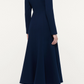 Asymmetric Bow Neckline Midi Dress