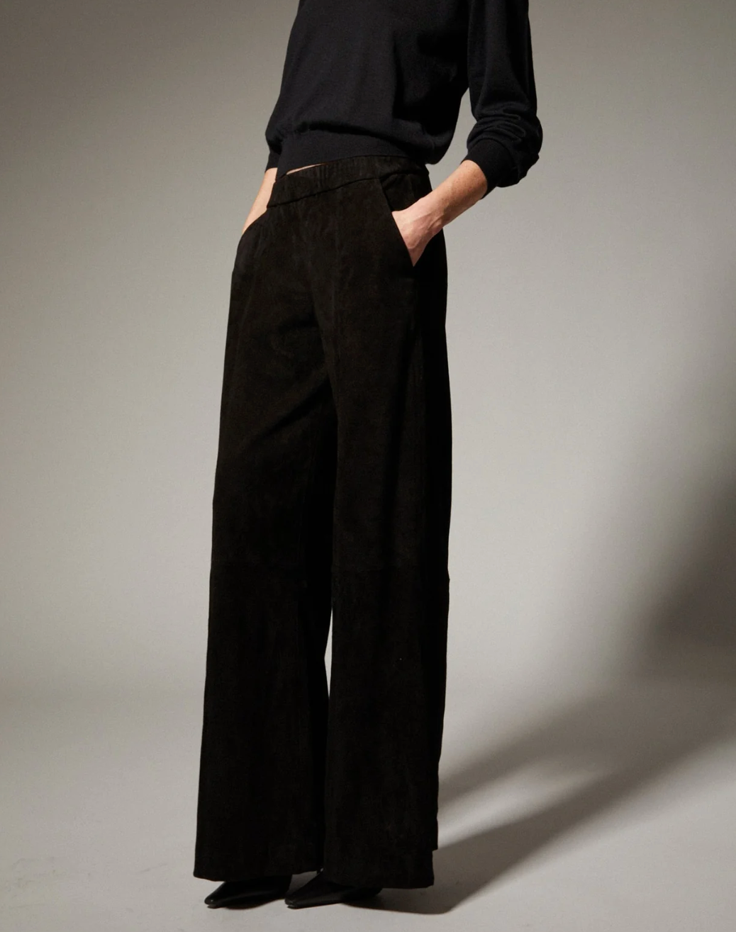 Wide Leg Pant - Suede