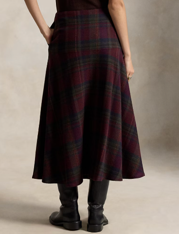 Herringbone Midi Wrap Skirt