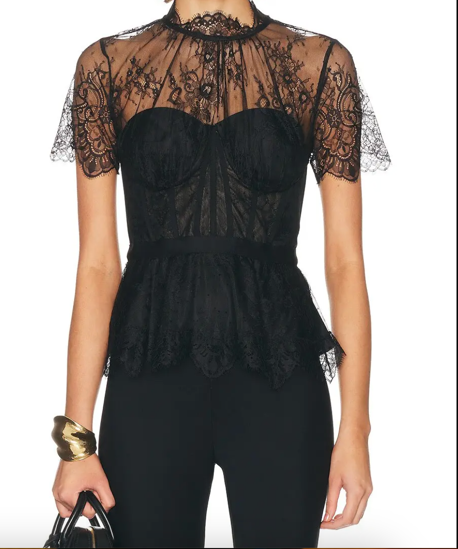 Kehlani Lingerie Lace S/S Bustier Top