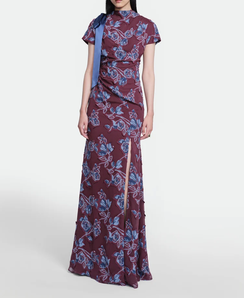 Floral Cut Chiffon Gown