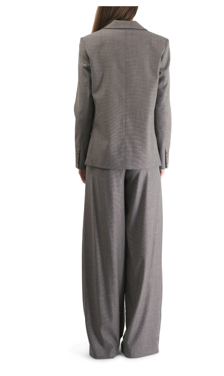 New Didi Taupe Plaid Wide Leg Pant