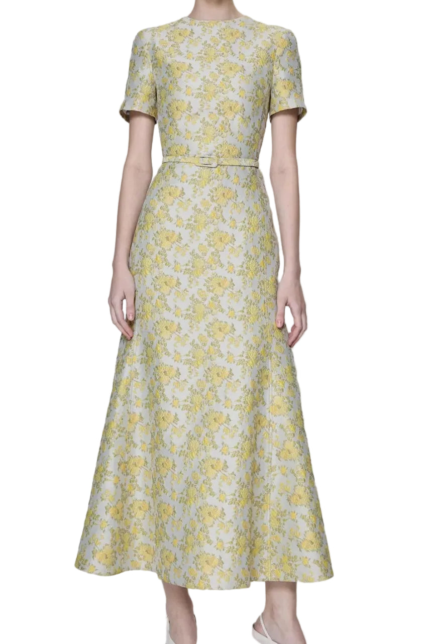 Caraline Jacquard Midi Dress - The Lake Forest Shop