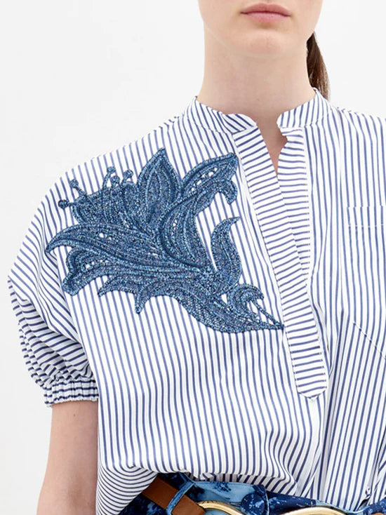 Susanne Blouse-White/blue