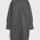Striped Kimono-Sleeve Shirtdress