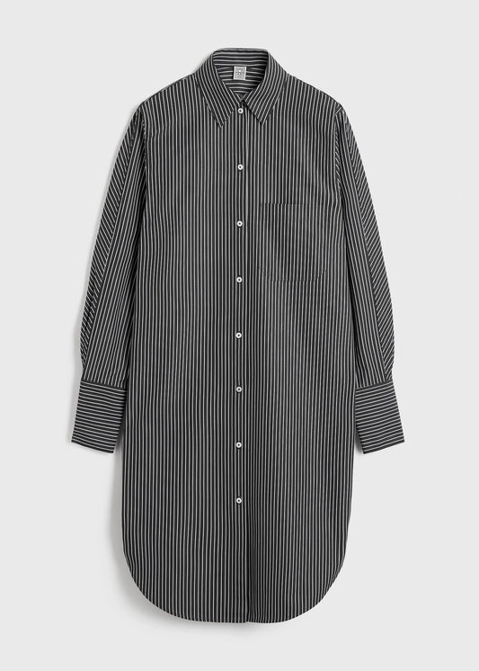 Striped Kimono-Sleeve Shirtdress