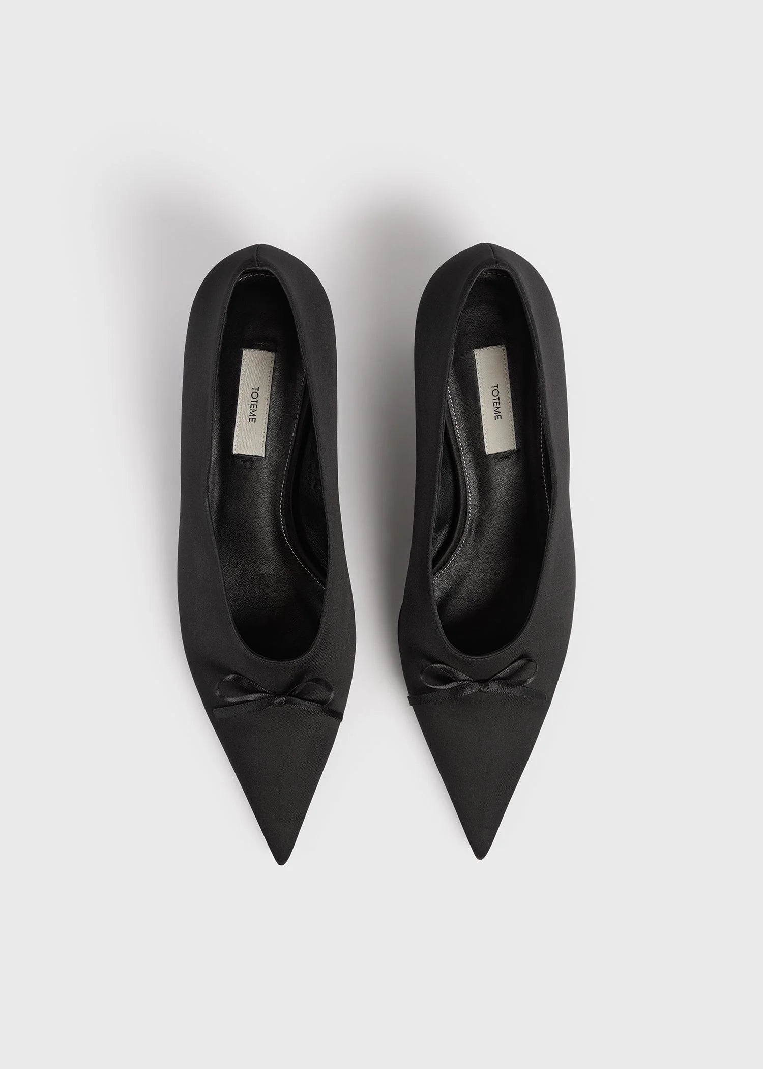 Bow Satin Kitten Pumps - The Lake Forest Shop
