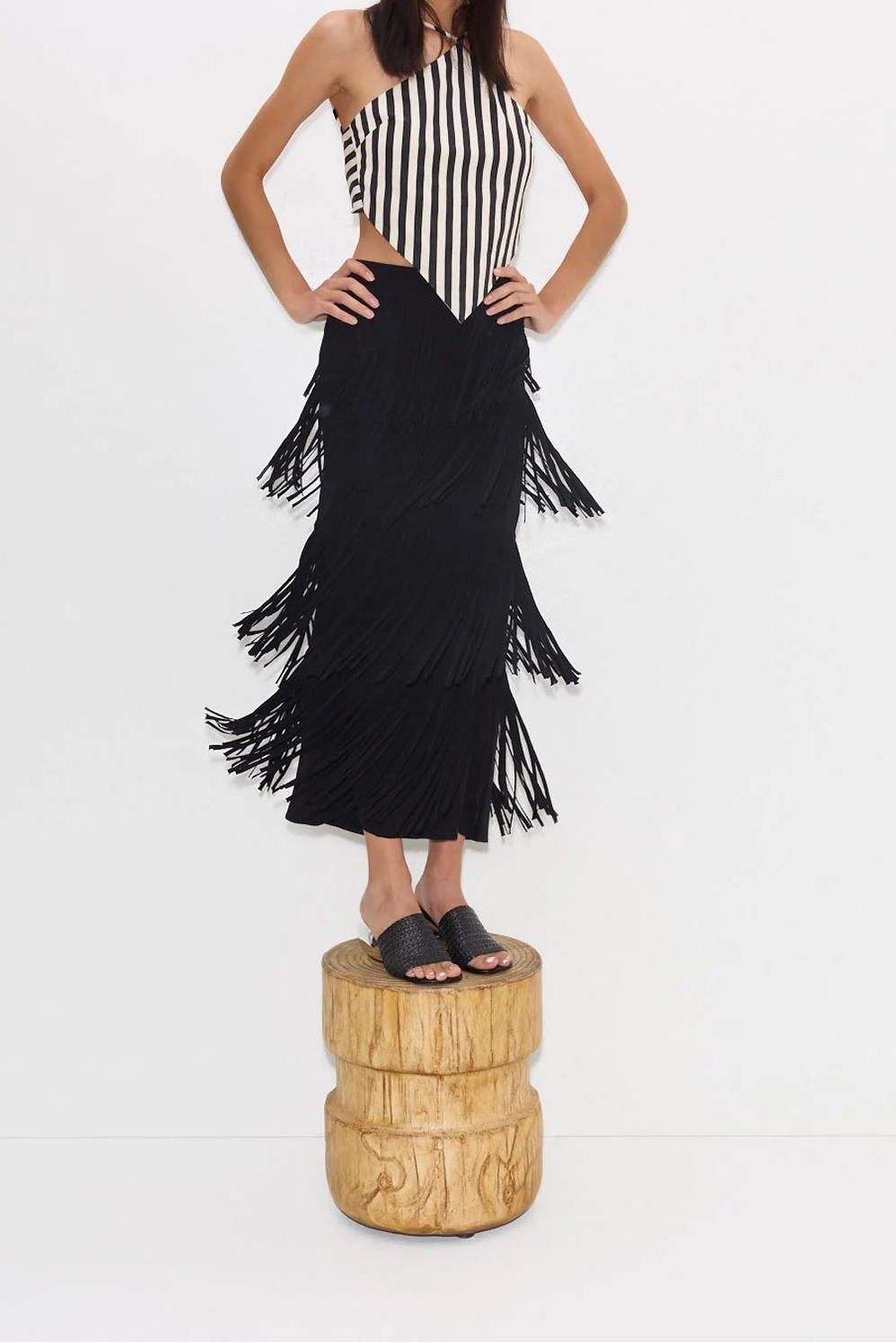 Za Za Knit Fringe Skirt