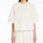 Weekend Max Mara Cotton Poplin Crespo Blouse White