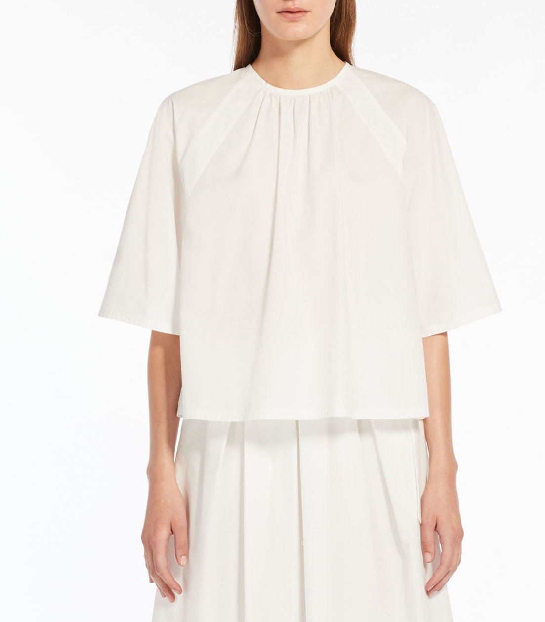 Weekend Max Mara Cotton Poplin Crespo Blouse White