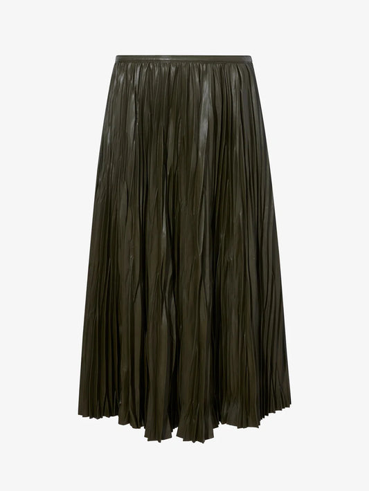 Rosalyn skirt in faux leather - Dark Fern