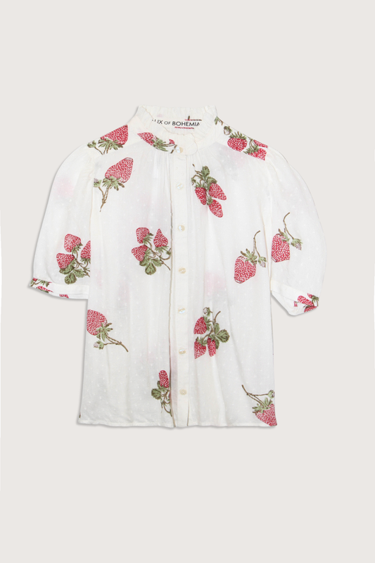 Winnie Strawberry Dot Shirt - The Lake Forest Shop